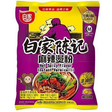 BAIJIA POTATO HOT & SPICY FLAVOUR INSTANT VERMICELLI 105G 白家麻辣燙方便粉絲