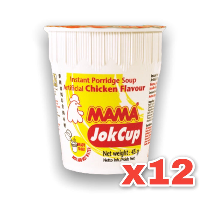 MAMA JOK CUP RICE PORRIDGE CHICKEN, Case of 12 泰國媽媽即食粥 (雞味)
