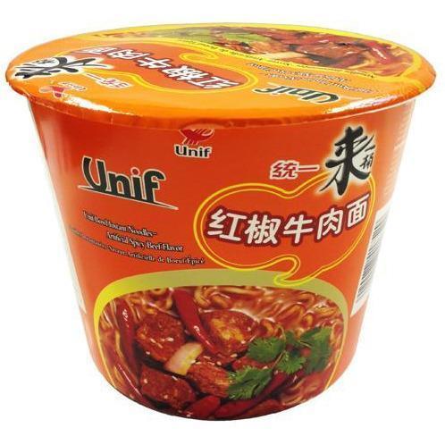 UNIF SPICY BEEF FLAVOR NOODLE BOWL 統一桶裝紅椒牛肉麵