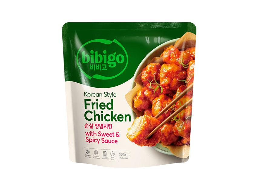 CJ BIBIGO KOREAN FRIED BONELESS CHICKEN WITH SWEET & SPICY SAUCE - 350G