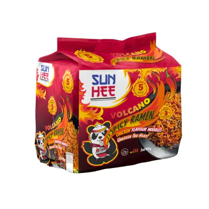 SUN HEE VOLCANO SPICY INSTANT RAMEN 140G, PACK OF 5