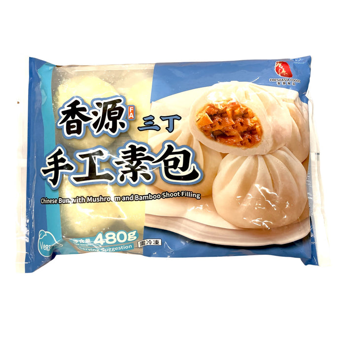 FRESH ASIA CHINESE BUN WITH MUSHROOM AND BAMBOO - 480G 香源三丁手工素包