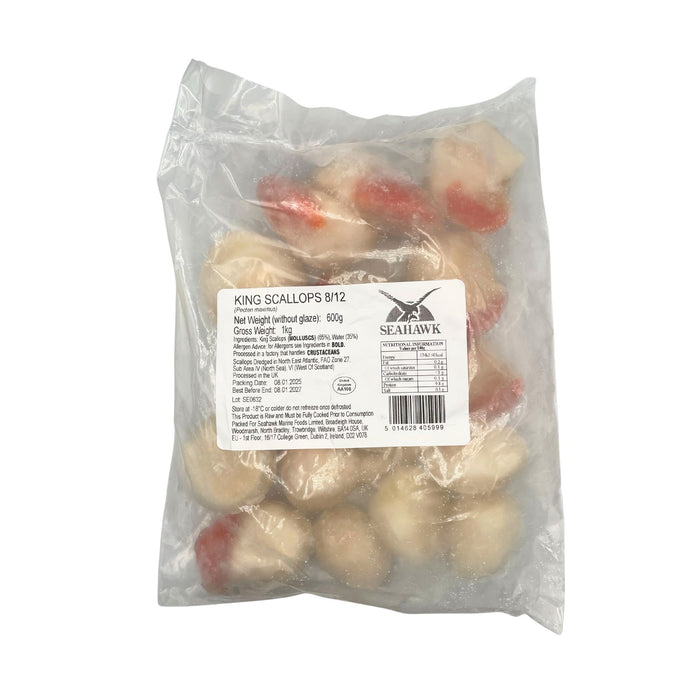 SEAHAWK IQF 8/12 KING SCALLOPS 1KG