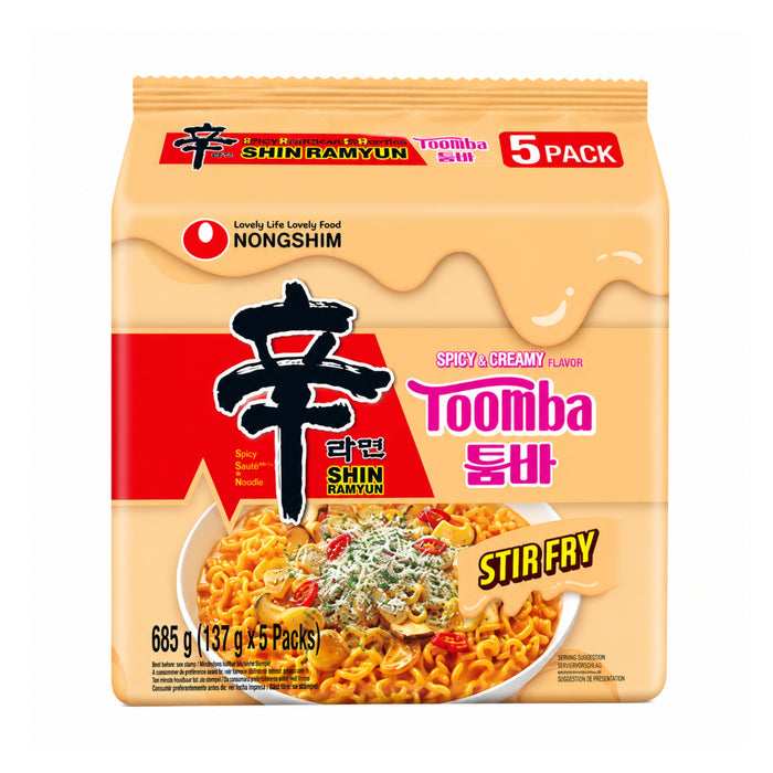 NONGSHIM TOOMBA STIR FRY SHIN RAMYUN 137G, PACK OF 5
