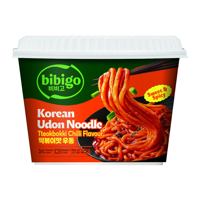 BIBIGO TTEOKBOKKI CHILLI KOREAN UDON NOODLES BOWL 187G