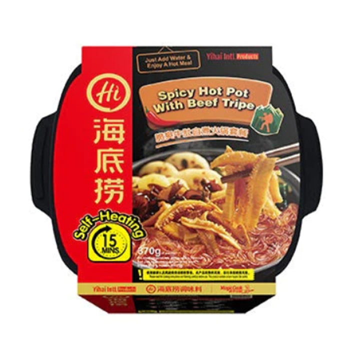 HAIDILAO SELF HEATING SPICY HOT POT WITH BEEF TRIPE 370G 海底撈脆爽牛肚自煮火鍋套餐