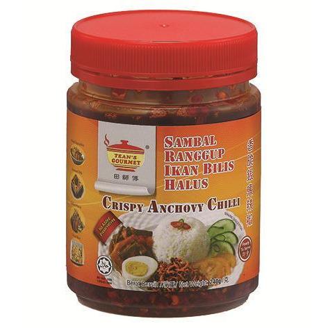 TEAN'S GOURMET CRISPY ANCHOVY CHILLI 240G 田师傅香脆银鱼辣椒