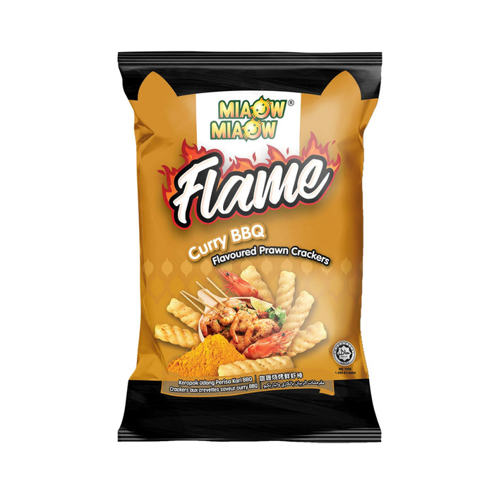 MIAOW MIAOW FLAME CURRY BBQ PRAWN CRACKERS 50G