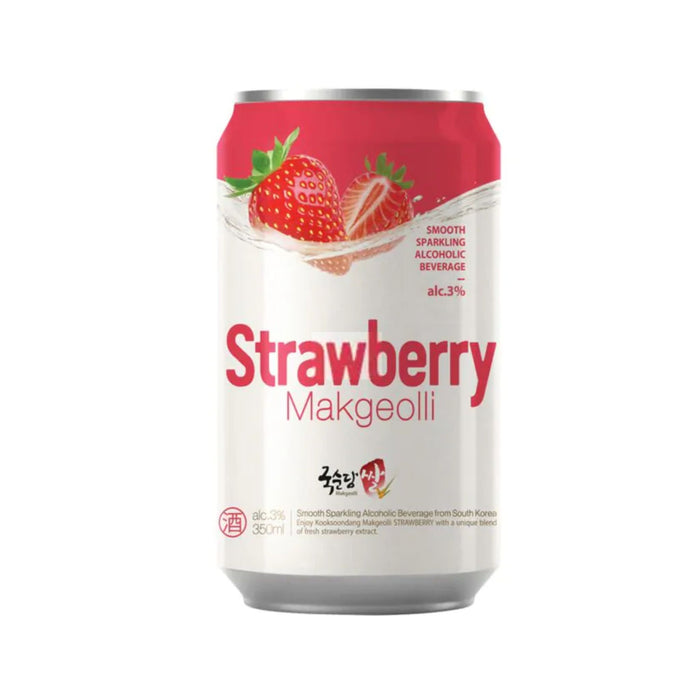 KOOKSOONDANG STRAWBERRY MAKGEOLLI SPARKLING RICE WINE 3% 350ML