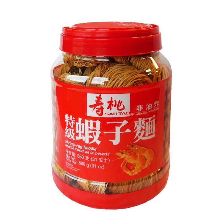 SAU TAO SHRIMP eGG FLAVOURED NOODLE BUCKET 880G 壽桃蝦子麵