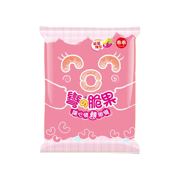 快快草莓味玉米零食 - 52G 乖乖弯的脆果-草莓炼乳调味