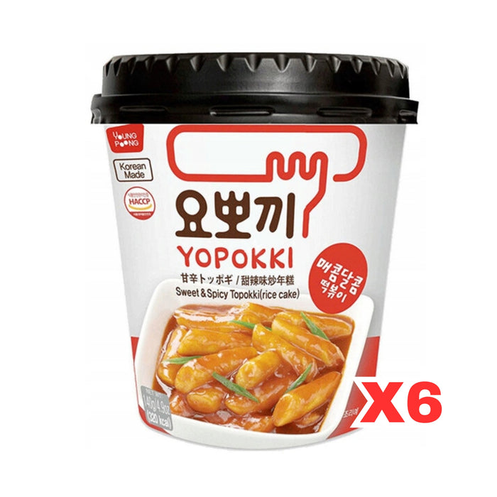 YOUNG POONG YOPOKKI SWEET & SPICY TOPOKKI CUP 140G, CASE OF 6