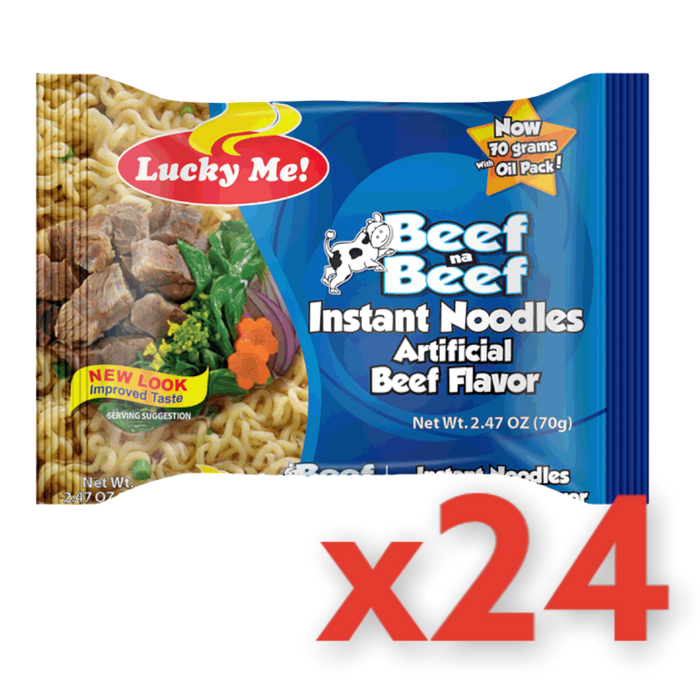LUCKY ME BEEF NOODLES, Case of 24x55G