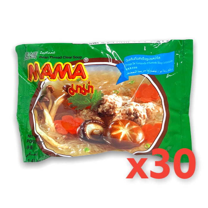 MAMA CLEAR SOUP MUNG BEAN VERMICELLI, CASE OF 30 媽媽即食清湯冬粉
