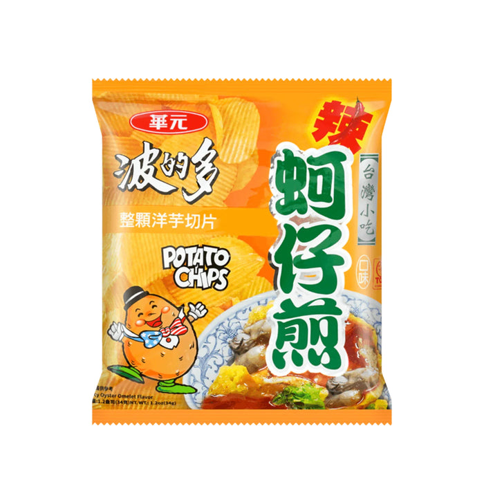 HWA YUAN SPICY OYSTER OMELETTE POTATO CRISPS 34G