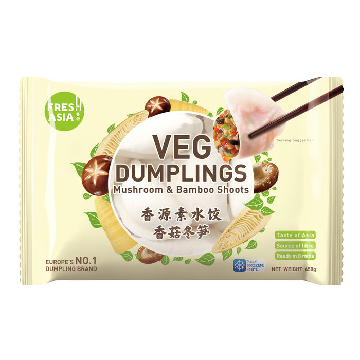 FRESH ASIA MUSHROOM &amp; BAMBOO DUMPLINGS 450G 香源菇冬筍水餃