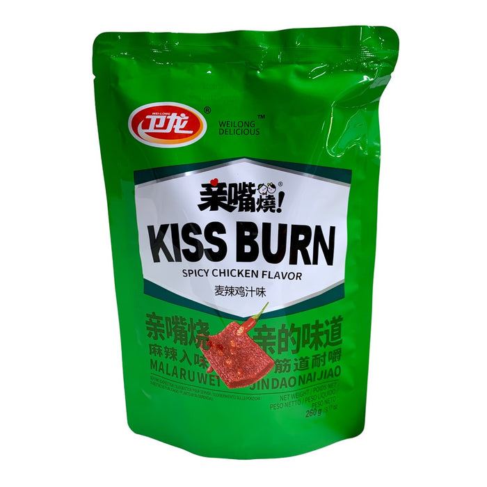 WEILONG KISS BURN GLUTEN SNACKS SPICKY CHICKEN 260G 衛龍親嘴燒-麥辣雞汁味