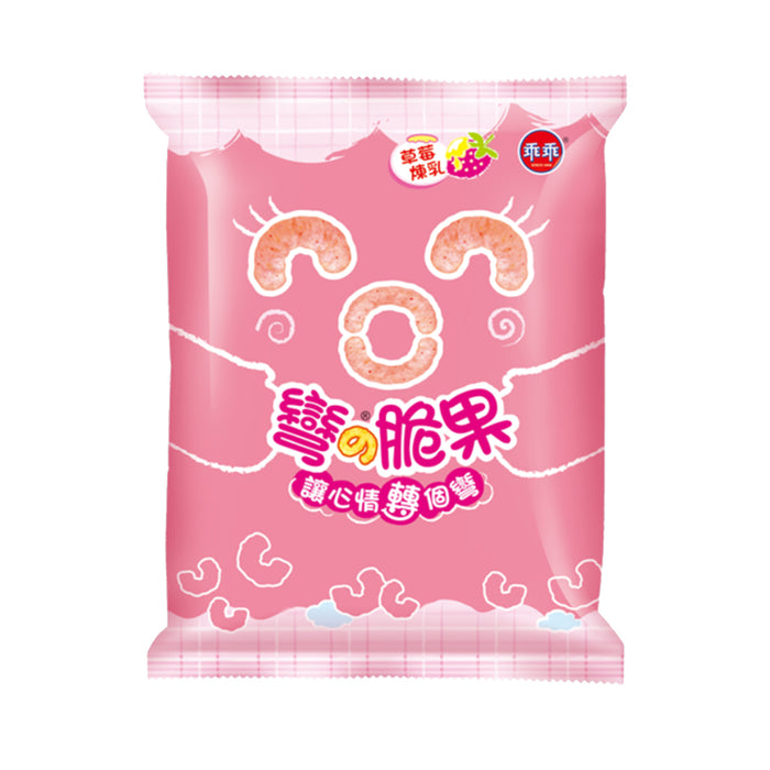 快快草莓味玉米零食 - 52G 乖乖弯的脆果-草莓炼乳调味
