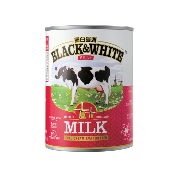 BLACK & WHITE FULL CREAM EVAPORATED MILK 410ML