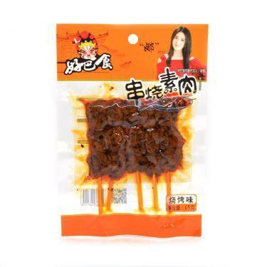 HAO BA SHI SKEWED BARBECUE FLAVOURED DRIED BEANCURD 65G 好巴食串燒素肉-燒烤