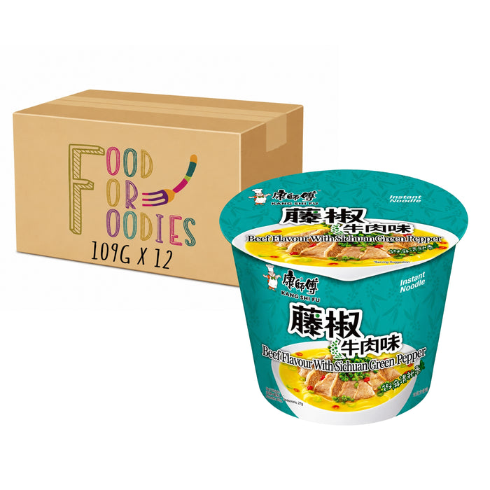 MASTER KONG BEEF WITH SICHUAN GREEN PEPPER BOWL NOODLE 109G, CASE OF 12