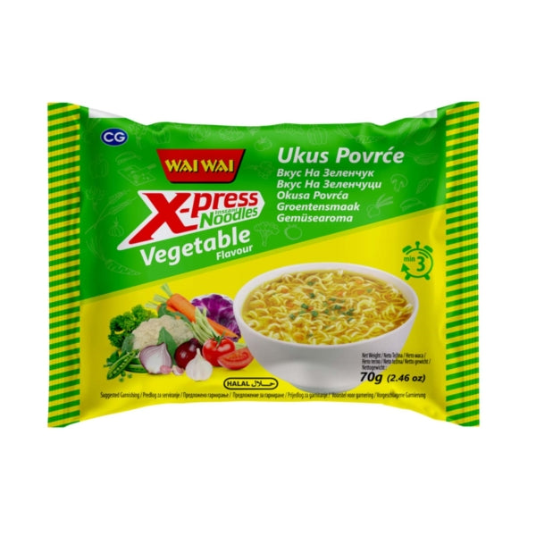 WAI WAI XPRESS VEGETABLE FLAVOUR NOODLES - 70G