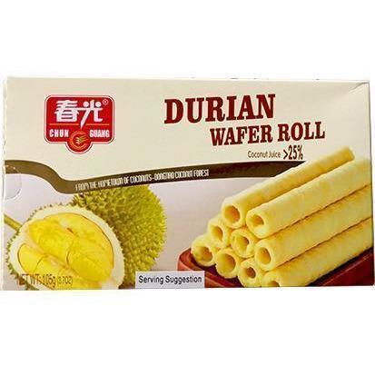 CHUN GUANG DURIAN WAFER ROLL 105G 春光榴莲酥卷