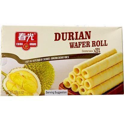 CHUN GUANG DURIAN WAFER ROLL 105G 春光榴蓮酥卷