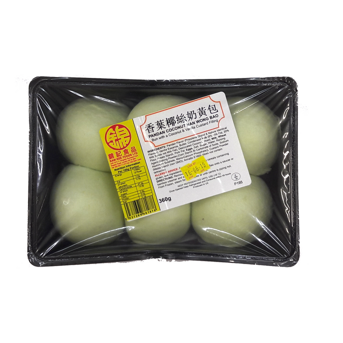 KAM KEE PANDAN NAN WONG BAO 360G 香葉椰絲奶皇包 (Approx 3 day Shelf Life)