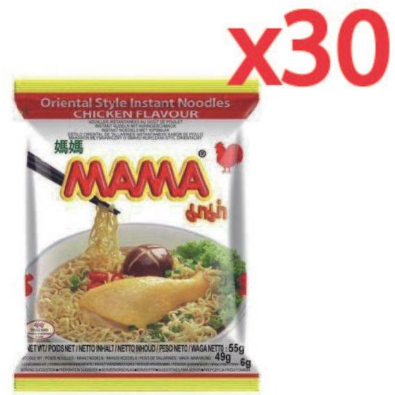 MAMA INSTANT CHICKEN NOODLES, Case of 30